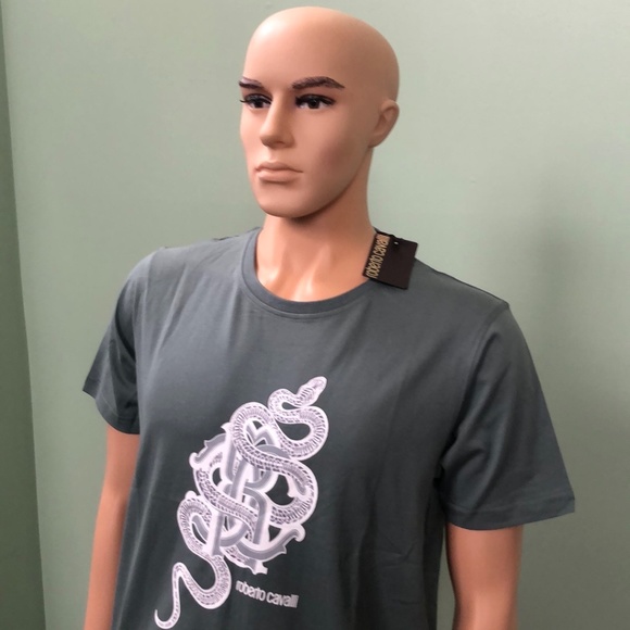 Roberto Cavalli – Snake Graphic Crew Neck T-Shirt - Picture 2 of 7